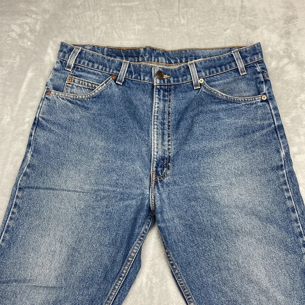 Vtg Levi's Jeans Mens 36x30 Blue Denim Mid Rise 517 Orange Tab Bootcut Leg USA